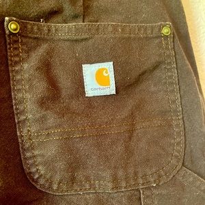 Size 2 straight-leg Carharrt heavy brown canvas pants